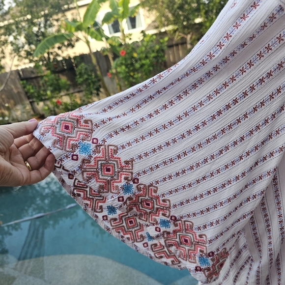 Nwot Savanna Jane Multicol Boho Aztec Floral Embroidered Open Front Kimono 1x/2x - Picture 12 of 16